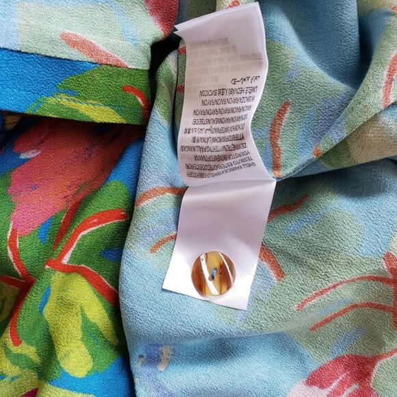 Farm Rio Sunny Day Unisex Tropical Shirt Button Front Short Sleeves Collar Small - Picture 15 of 16